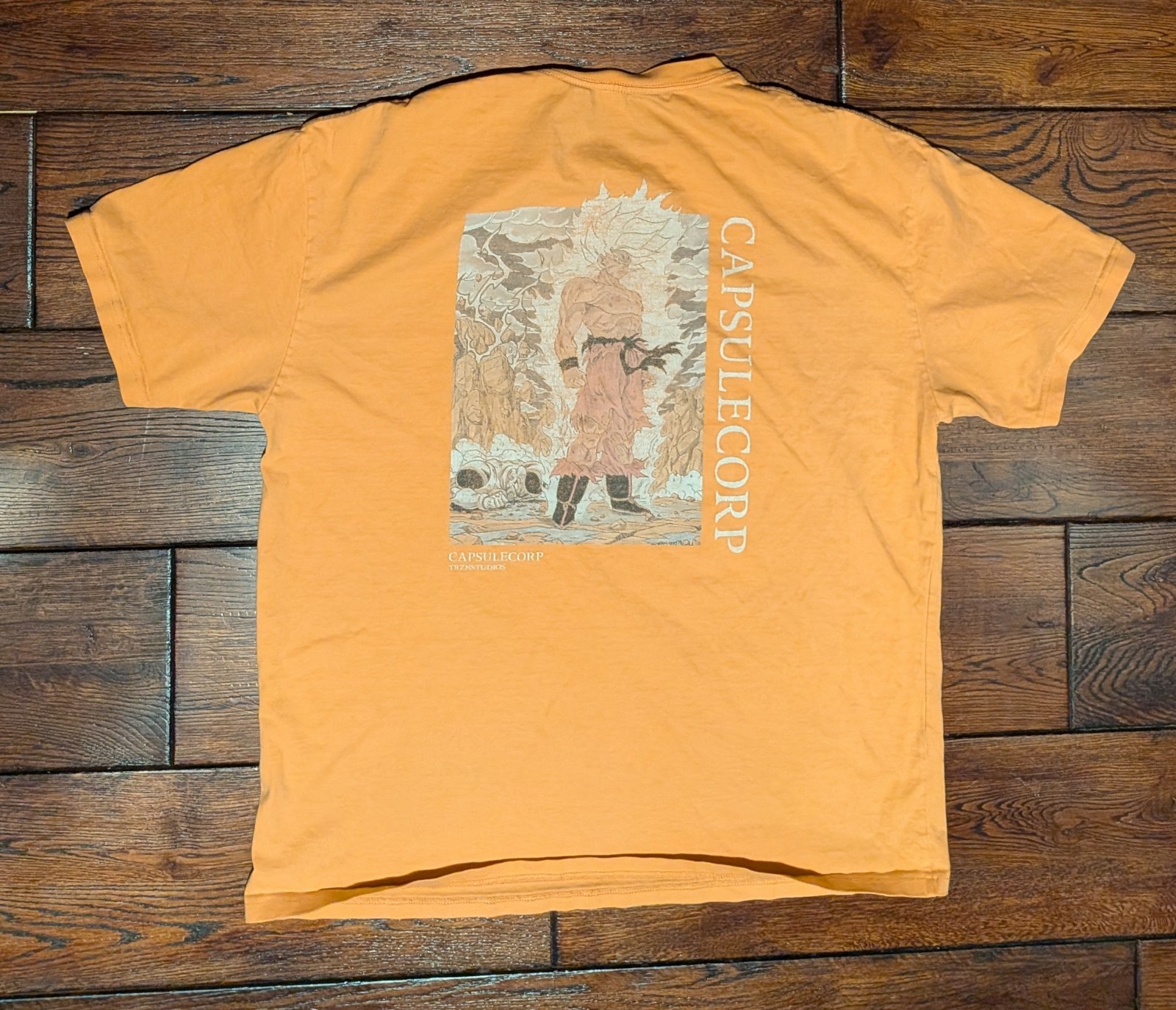Dragon Ball Z Capsule Corp Orange Faded Graphic T-Shirt Men's Size XL gallery