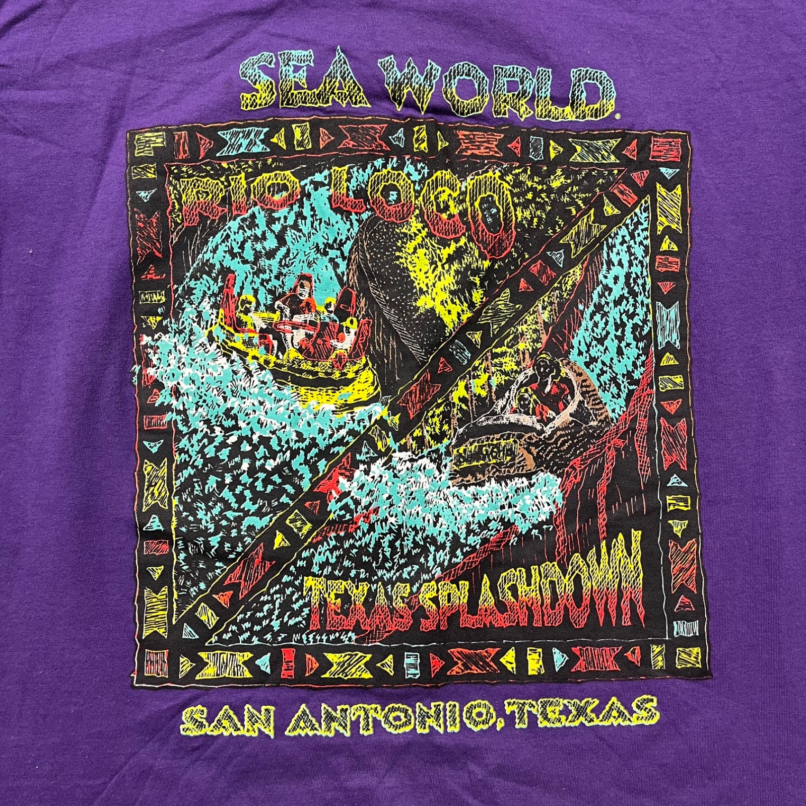Vtg Sea World Shirt Mens L Purple San Antonio Texas Single Stitch Graphic Print gallery
