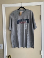 Duluth Trading Co Longtail T Gray Logo Word Spellout Cotton T- Shirt Men’s L