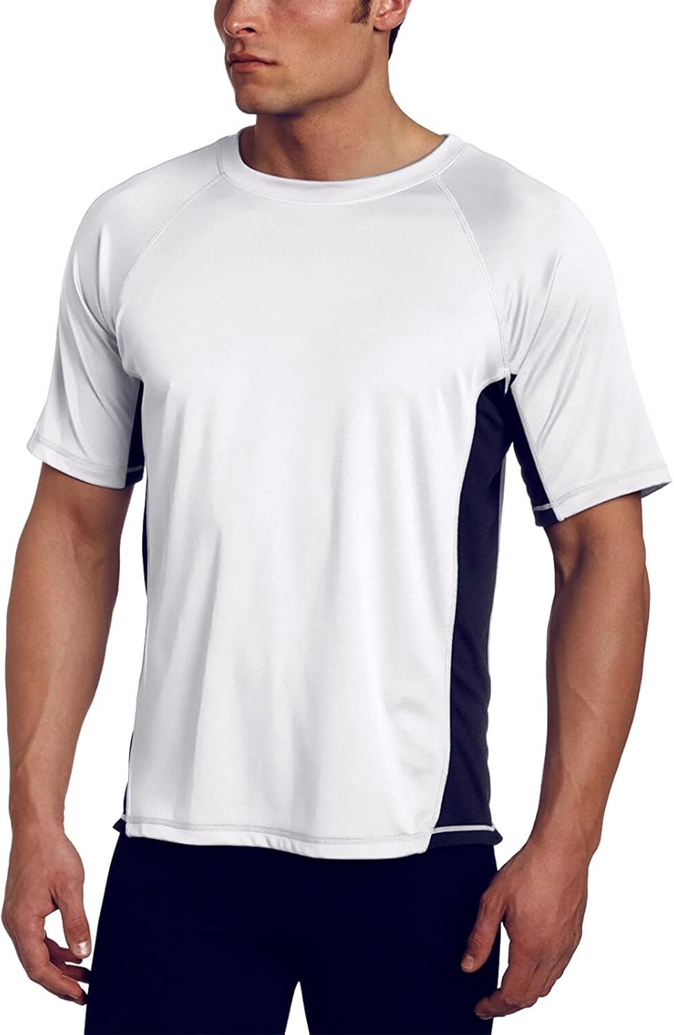 Men's UPF 50 Short Sleeve Swim Rash Guard Sun Protection Shirt Quick Dry gallery