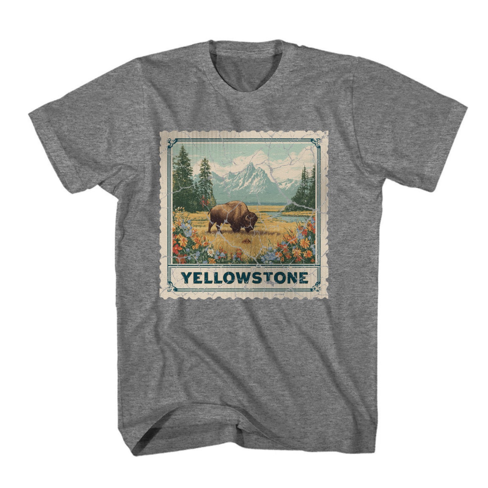 Yellowstone National Park Shirt Wyoming Souvenir Shirt Stamp USA Camping Hiking gallery