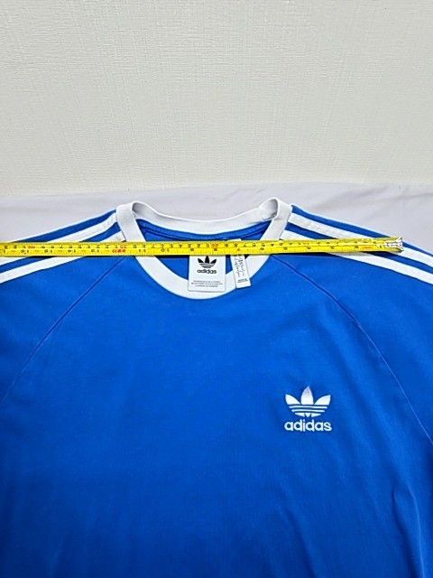 Adidas Mens T-Shirt Blue 3-Stripes XXL Short Sleeve Striped Crew Neck gallery