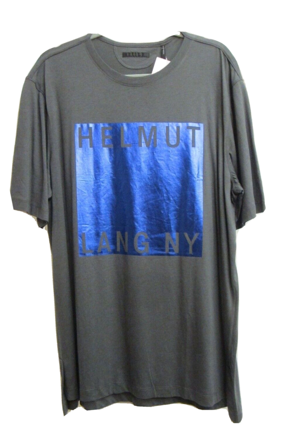Helmut Lang T Shirt Gunmetal Grey & Ombre Blue Box Fit Film Print Men XL gallery
