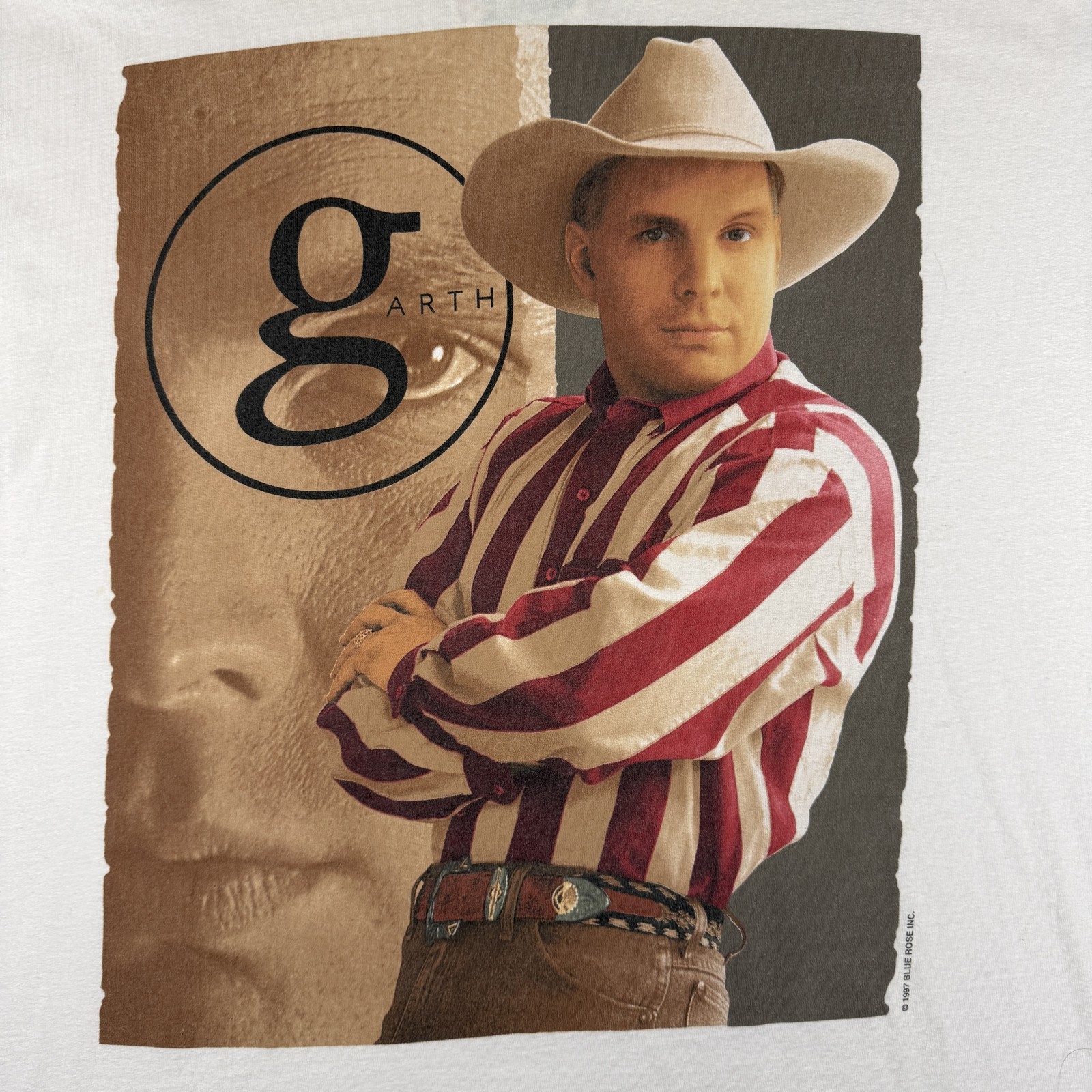 Hanes Beefy T-Shirt Men's 2XL White Garth Brooks Country Music Band 1997 gallery