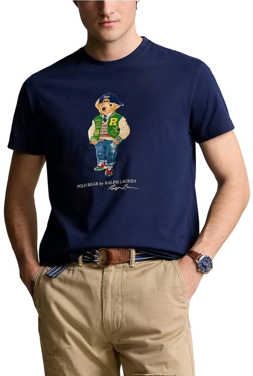 Polo Ralph Lauren Classic Fit Polo Bear Varsity Jersey T-Shirt Navy Short Sleeve gallery