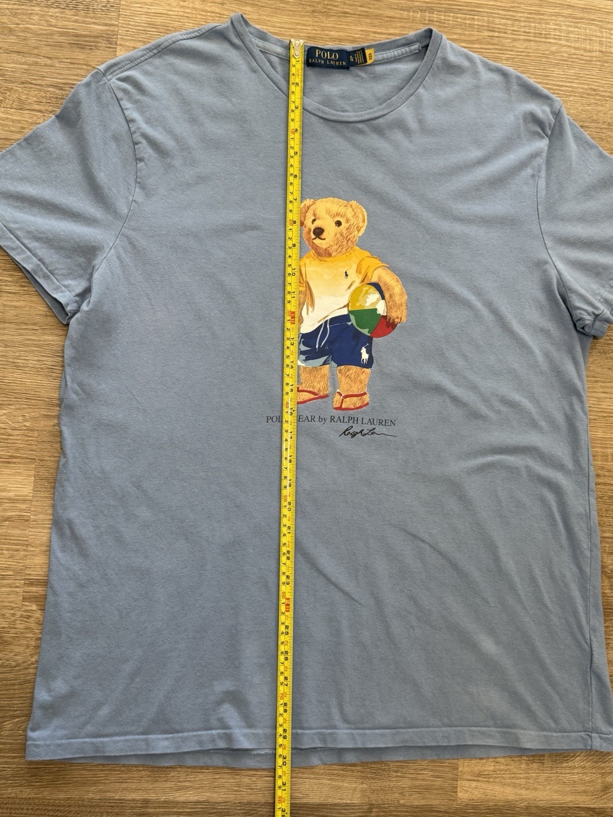 Ralph Lauren Polo Bear Tee Shirt Short Sleeve Sky Blue Beach Sandals Ball Men XL gallery