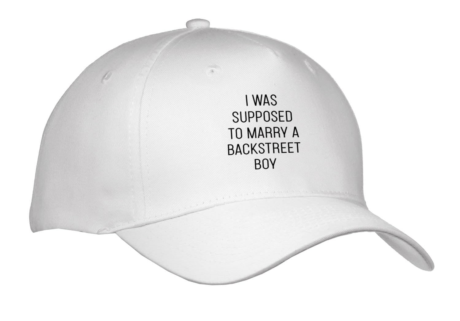 3dRose "I Was Supposed to Marry a Backstreet Boy" Adult Baseball Cap White gallery