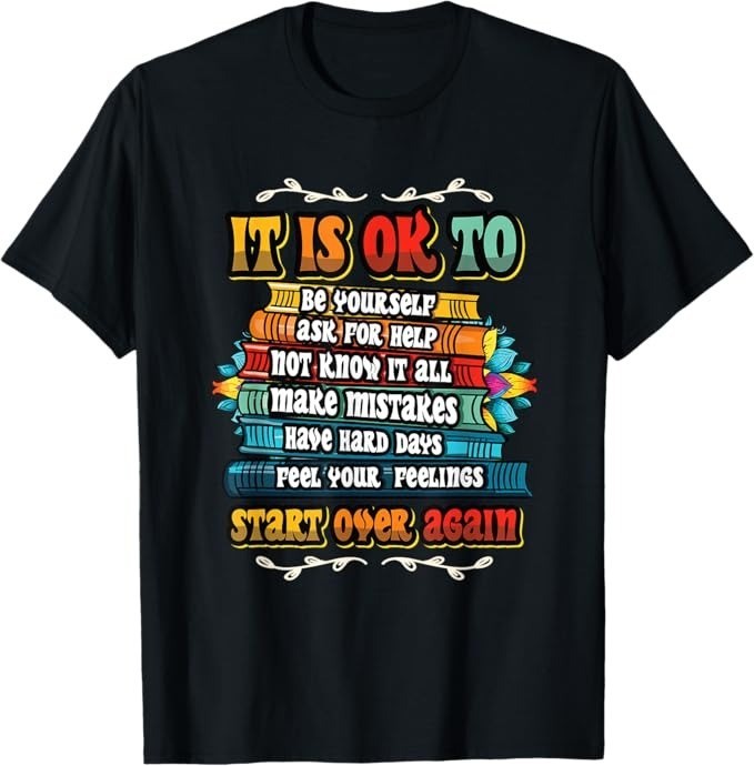 Mental Health Make Mistakes Be Yourself Inspirational T-Shirt - H057 gallery