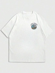 Men’s Casual Beach Surfing Element Printed Short Sleeve T-Shirt