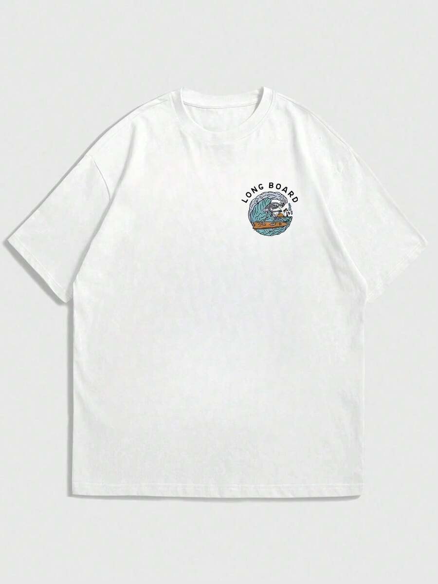 Men's Casual Beach Surfing Element Printed Short Sleeve T-Shirt gallery
