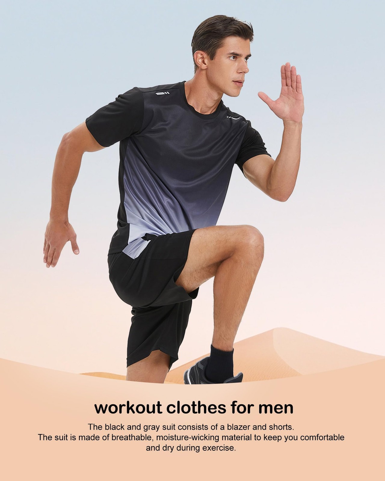 Gym Clothes for Men Workout Shirts Sets Outfits 3 Pack for Running Football A... gallery