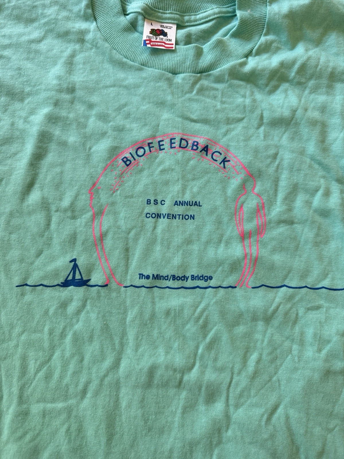 Vintage Biofeedback Conference Shirt Adult L BSC Convention Mind Body Bridge 80s gallery