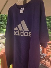 Adidas Men’s Logo Tee Top Athletic Blue Gym Shirt Size Large New without Tags