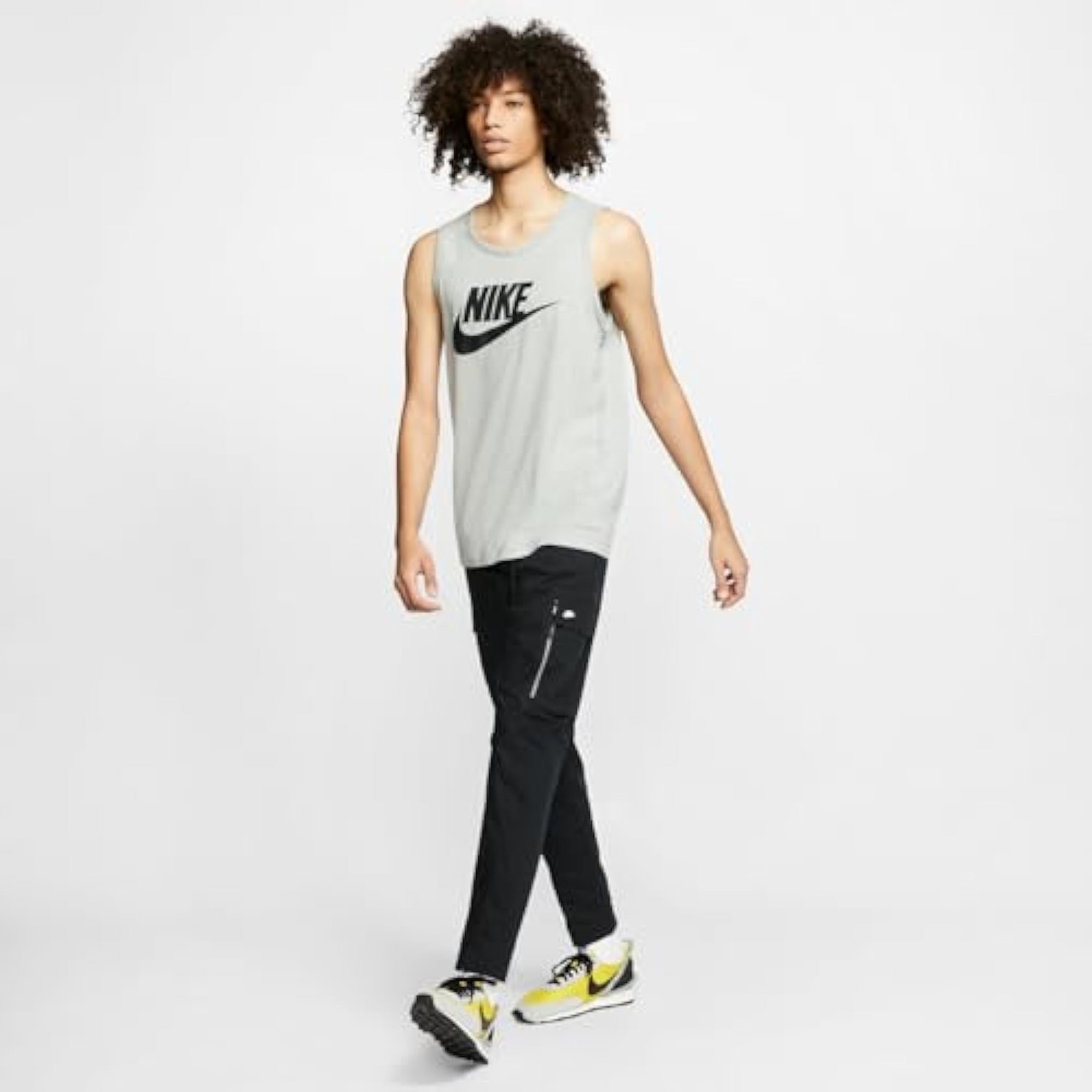 Nike Men's Sportswear Tank, Dark Grey Heather/Black, Small - Dark Grey Heather/B gallery