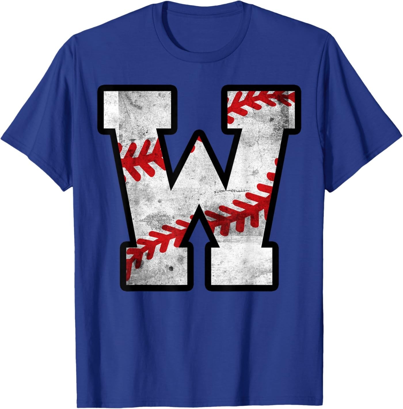 Distressed Baseball Letter W T-Shirt