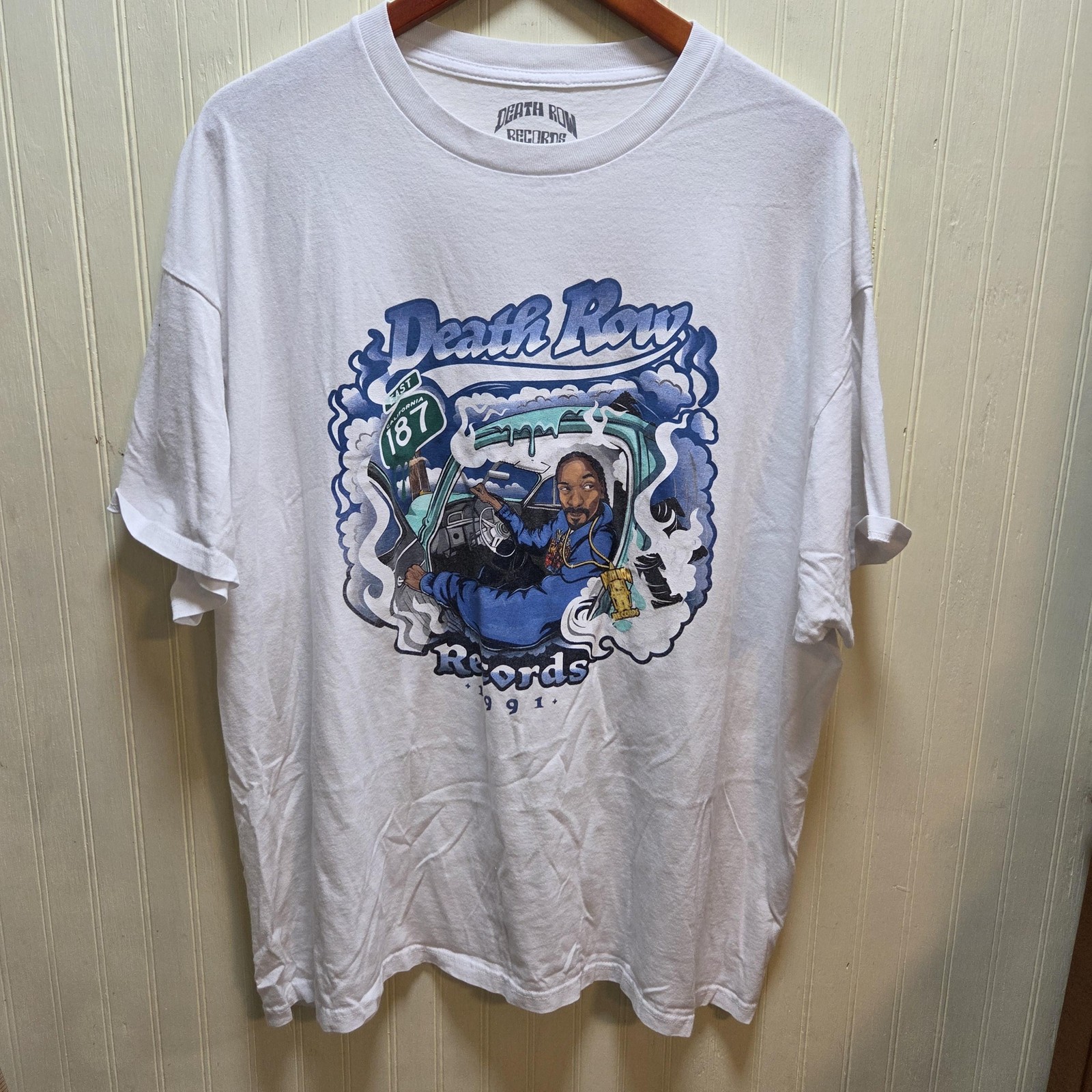 Death Row Records Shirt Mens 2XL White 187 Car Graphic 1991 Hip Hop Rap Tee gallery