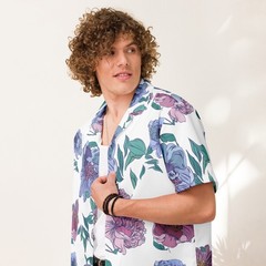 Colourful Flowers Unisex button shirt
