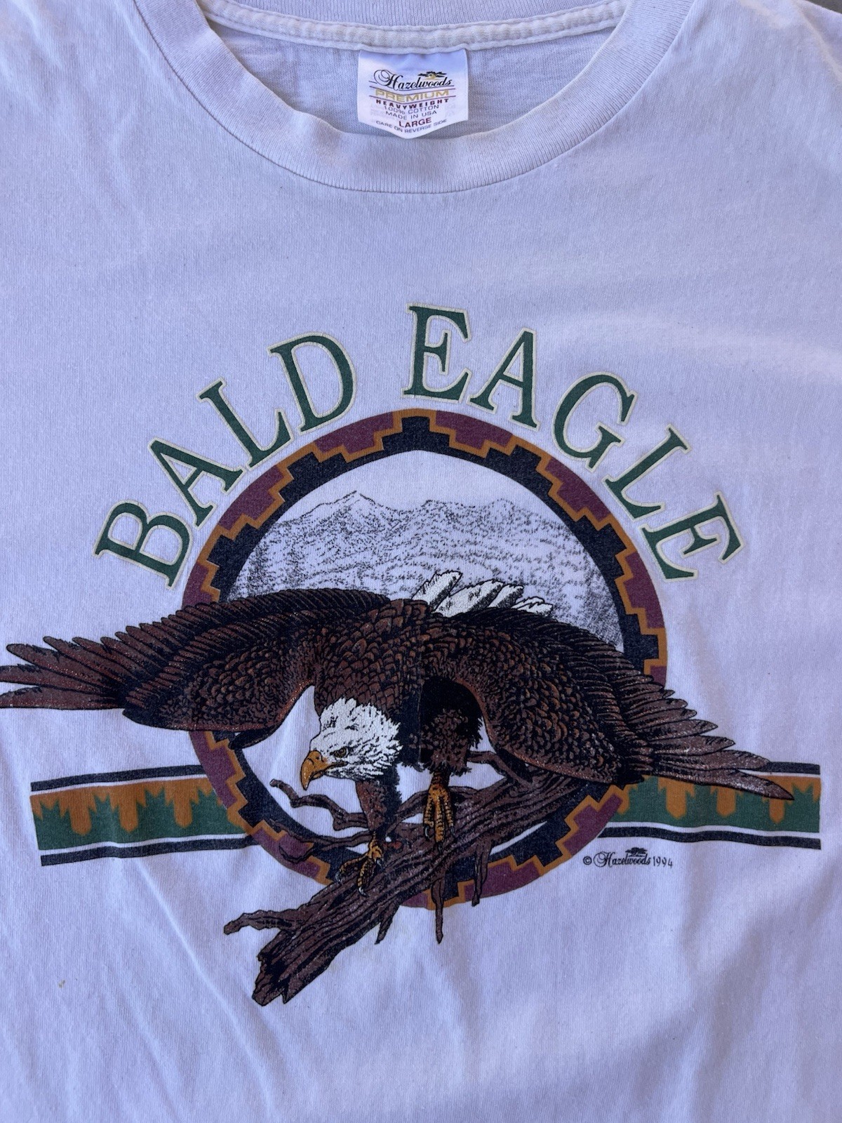 Vintage Bald Eagle Shirt Size Large 1994 Hazelwoods Nature Habit 90s Animal Tee gallery