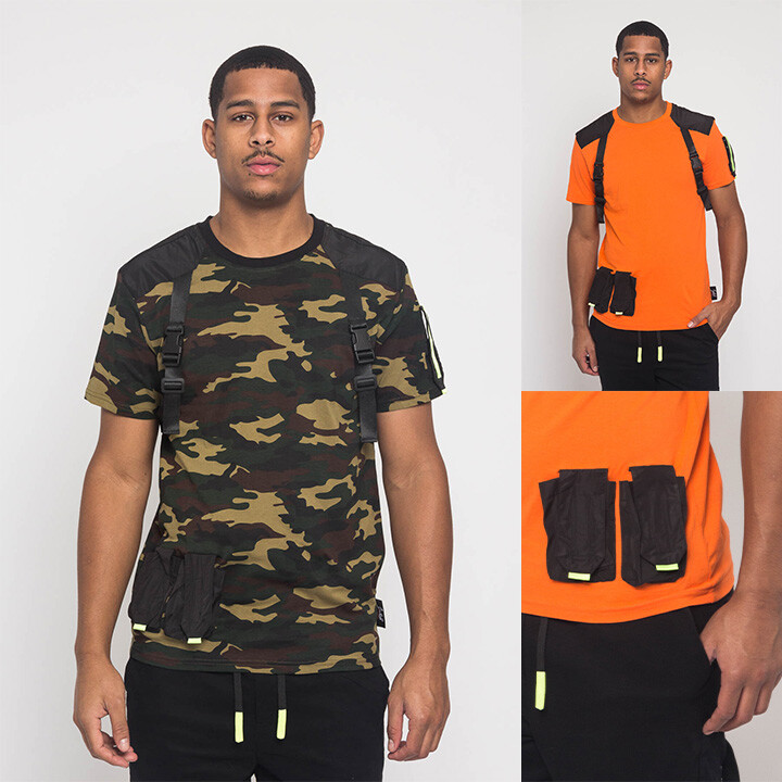 G-Style USA Men's Casual Army Buckle Comfortable Tactical Pockets T-Shirt SF9040 gallery