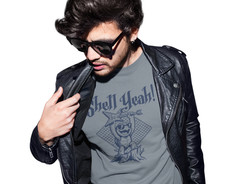 Shell Yeah Turtle pet Rock & Roll grunge college T-Shirt Funny Guitar Music Tee