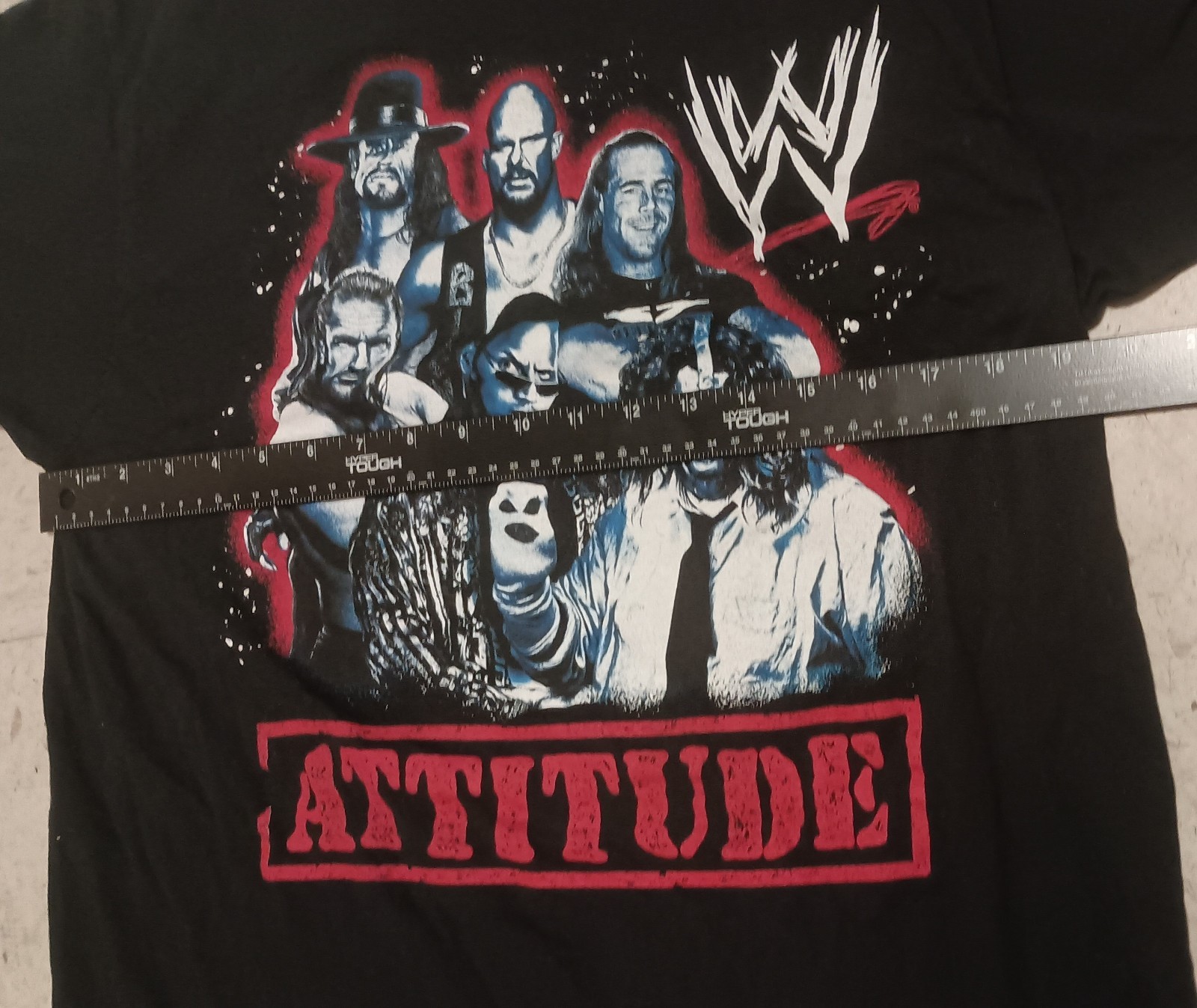 WWF Attitude Era "Come Get Some" WCW WWE Invasion WWF Logo T-shirt Sz L gallery