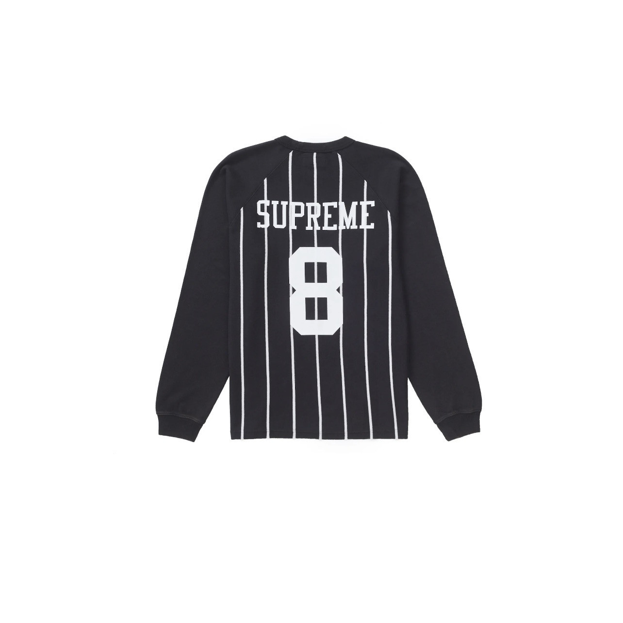 In-Hand Supreme Striped Raglan L/S Top Black Size: XXL
