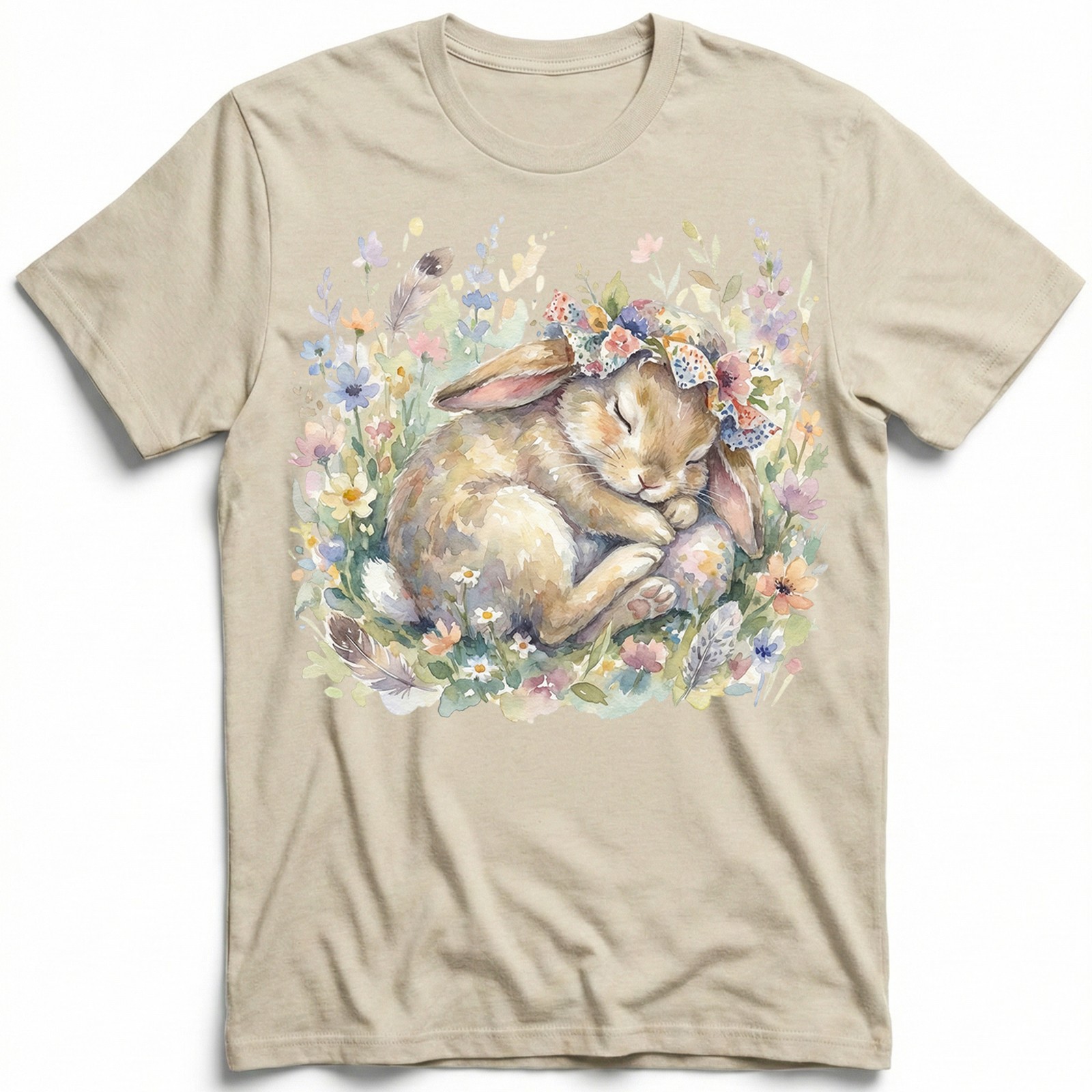 Cute Easter Bunny Floral Watercolor Spring T-Shirt Animal Pastel Holiday Tee gallery