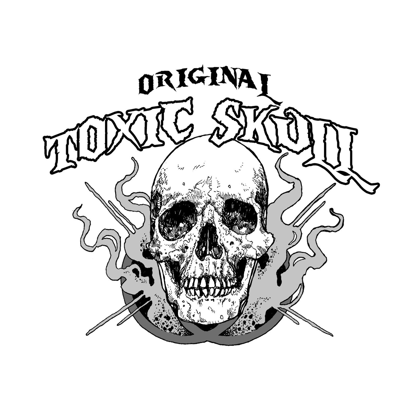 New Mens White Trendy T-Shirt "Original Toxic Skull" Streetwear S, M, L, XL, 2XL gallery