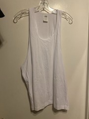 JC DISTRO Men’s Tank Top Racerback Deep cut arms White Size Small NWOT