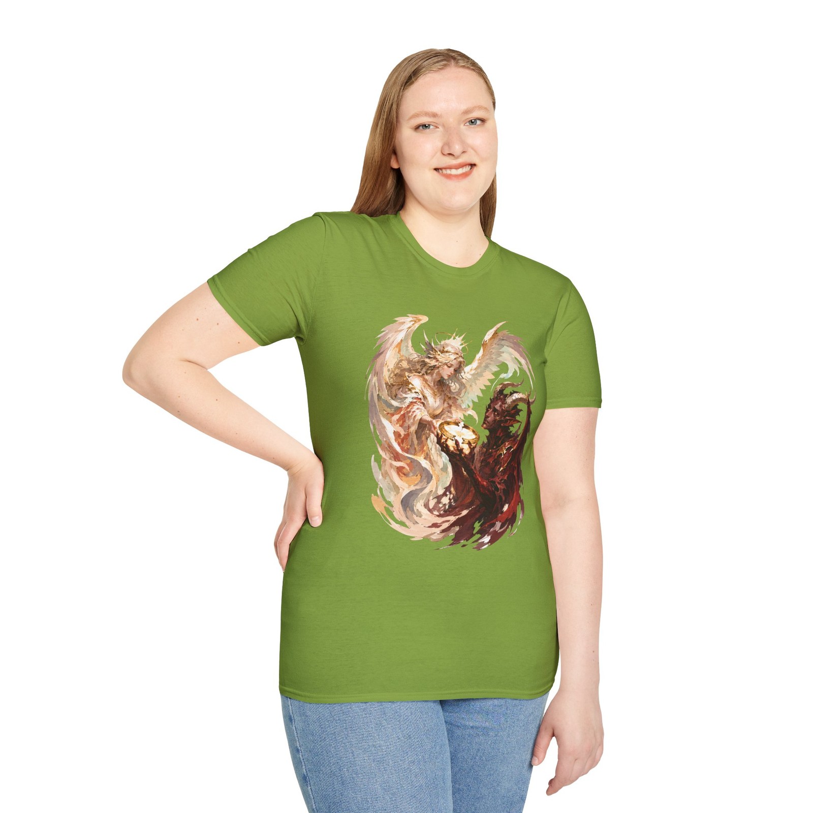 Broken Halo Angel Demon Dark Fantasy Unisex Softstyle T-Shirt