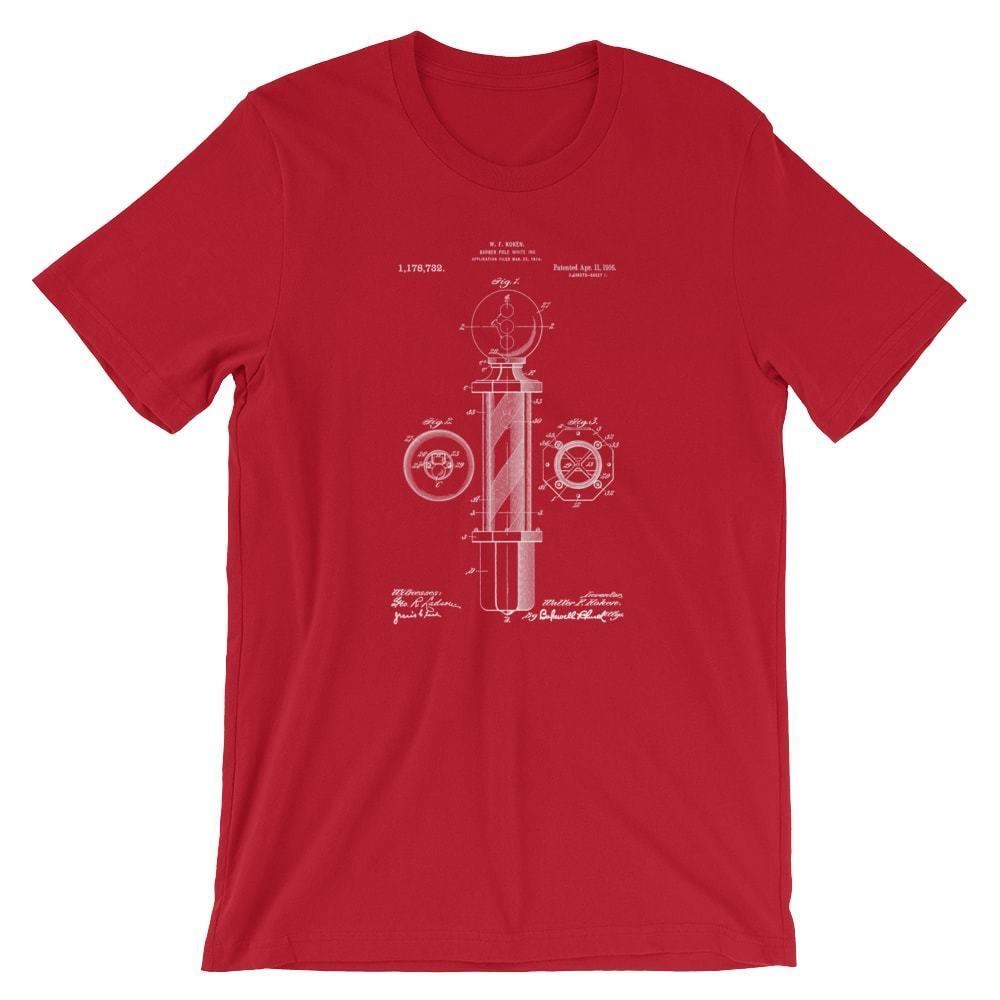 Barber Pole Patent T-Shirt. 100% Soft Cotton Premium Tee on Black, White or Gray gallery