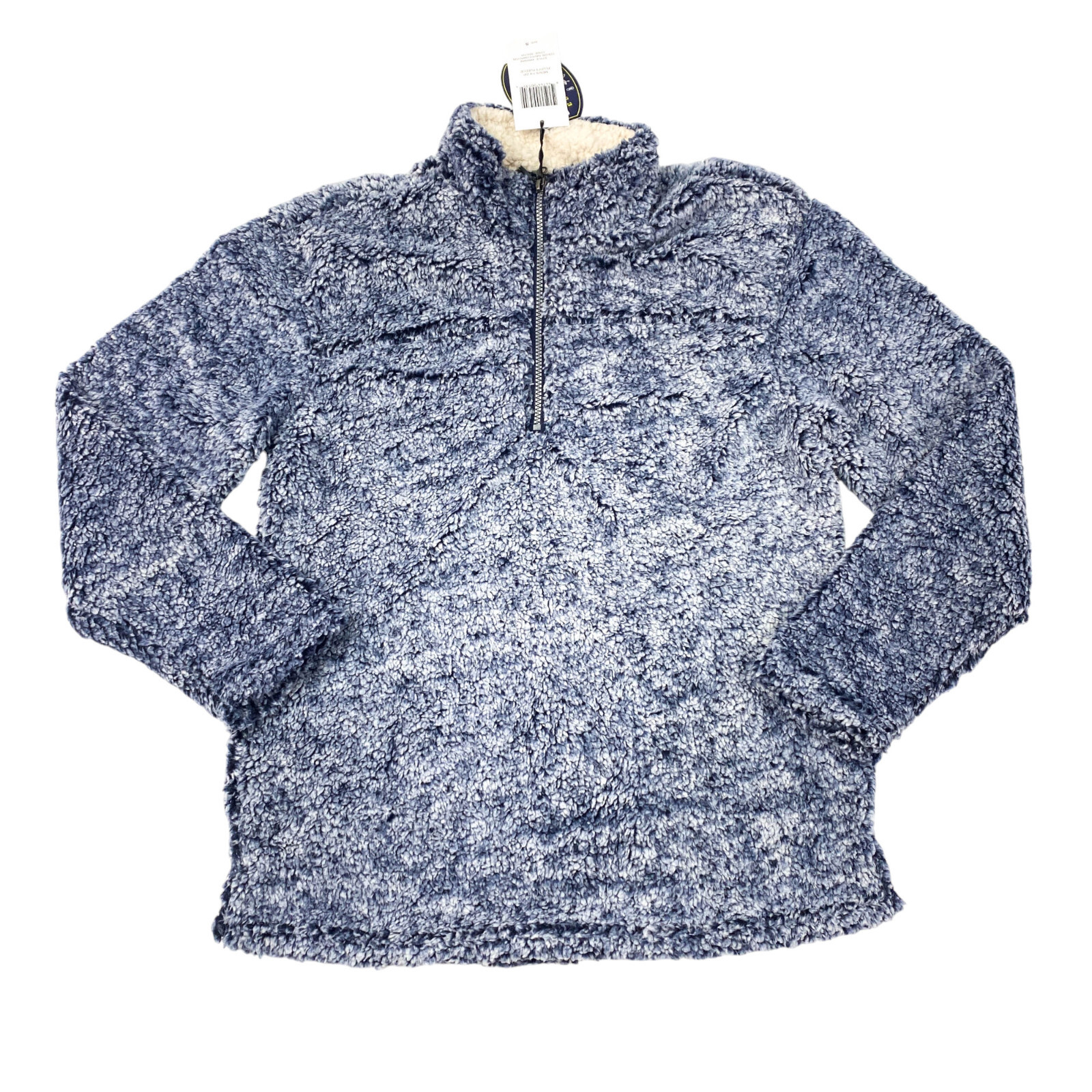 Climate Concepts Mens Size S 1/4 Zip Fluffy Fleece Navy/Charcoal