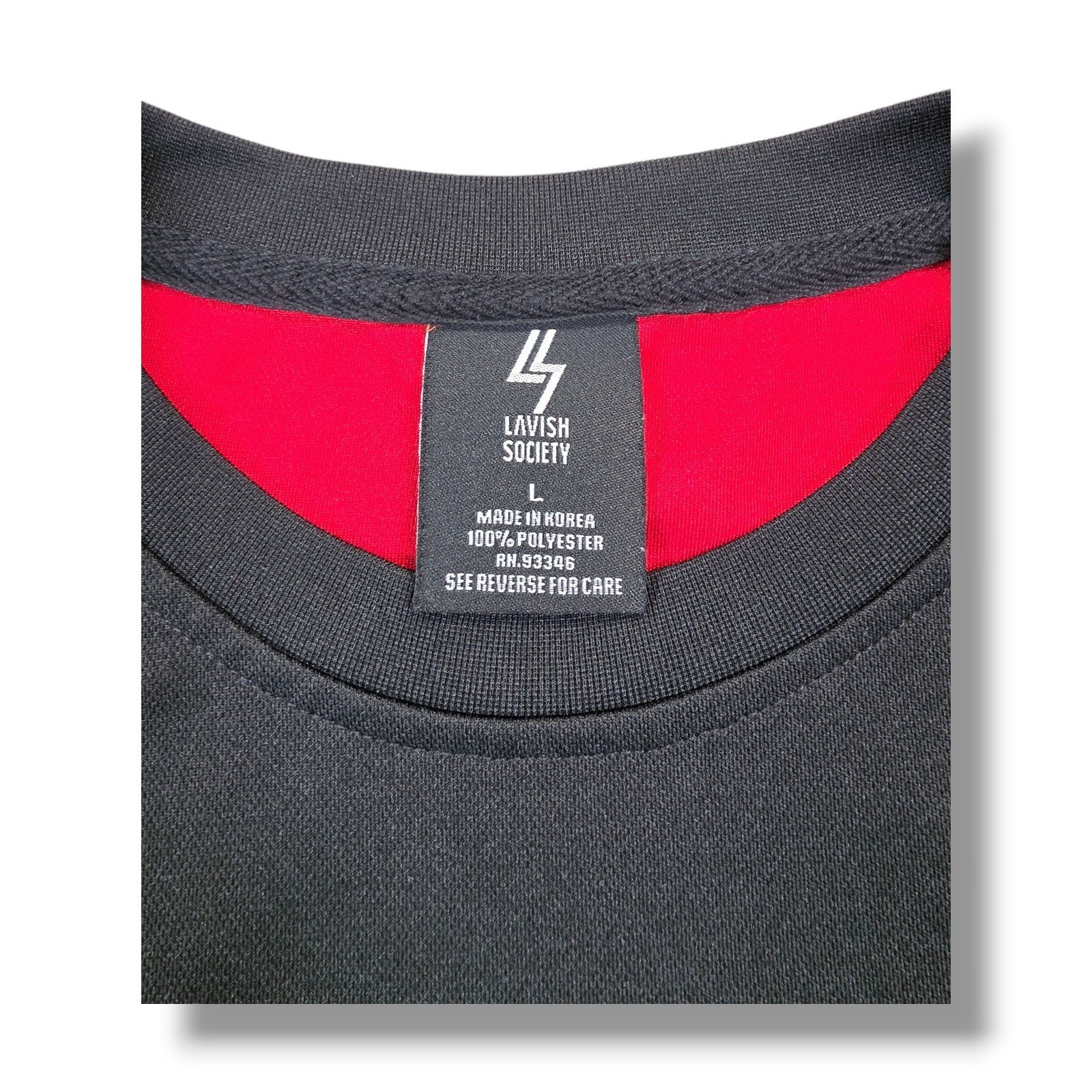 Lavish Society Grand Prix Racing Short Sleeve Red & Black Shirt Men's L gallery