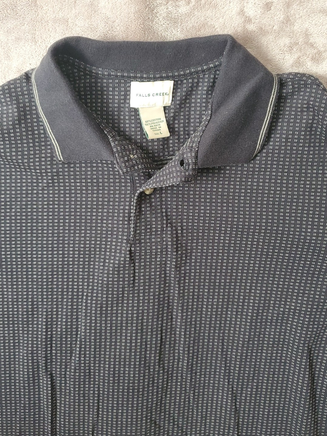 Falls Creek Casual Shirt Men L Large Short Sleeve Cotton Blend Black Ghana gallery