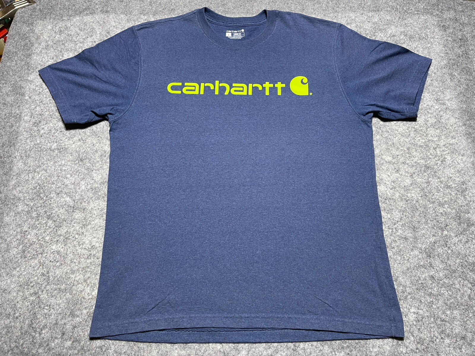 Carhartt Blue Green Type Spellout Work Wear Seattle Pro Team PNW Shirt L Loose gallery