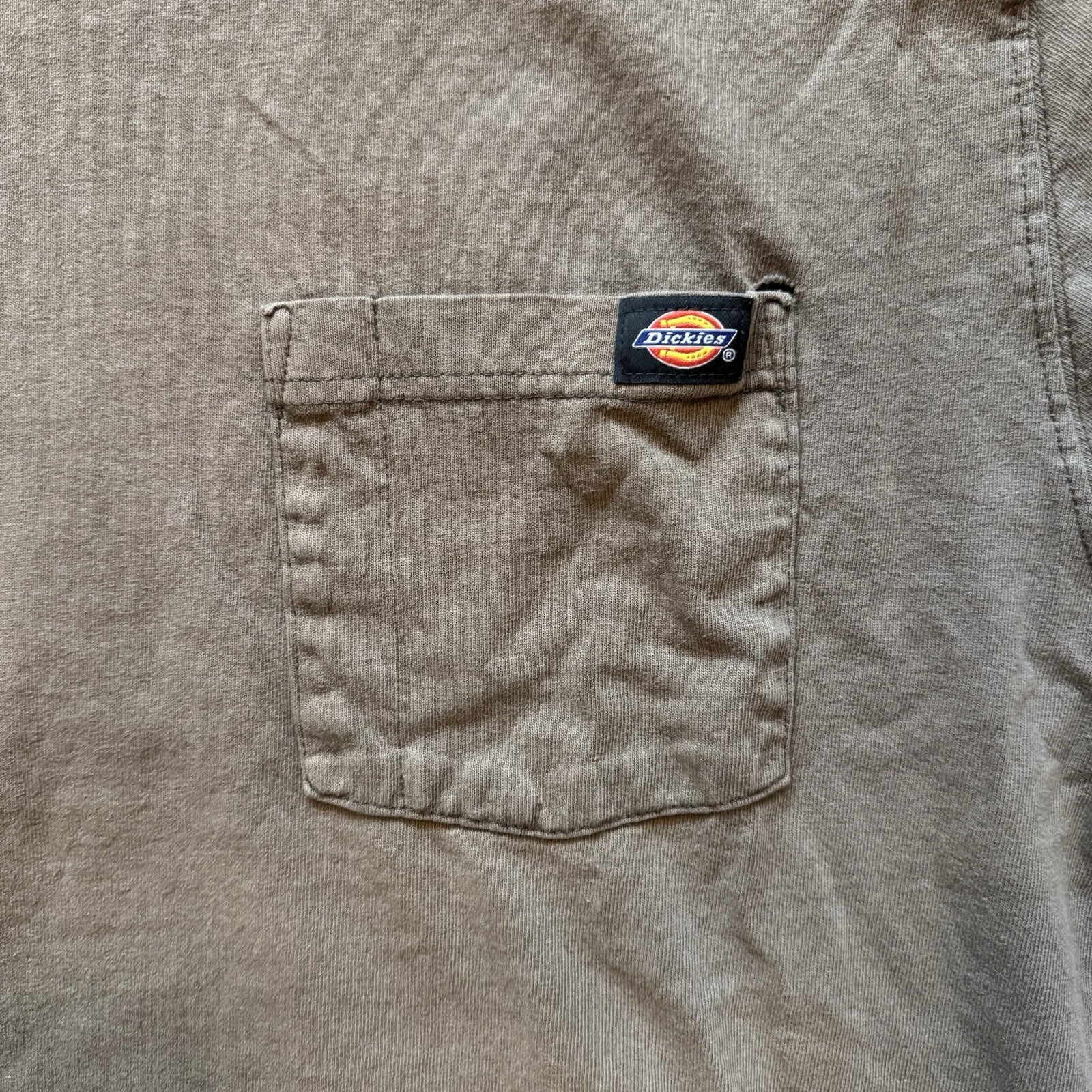 Dickies Shirt Mens L Brown Pocket Workwear Tee Short Sleeve Heavyweight Casual gallery