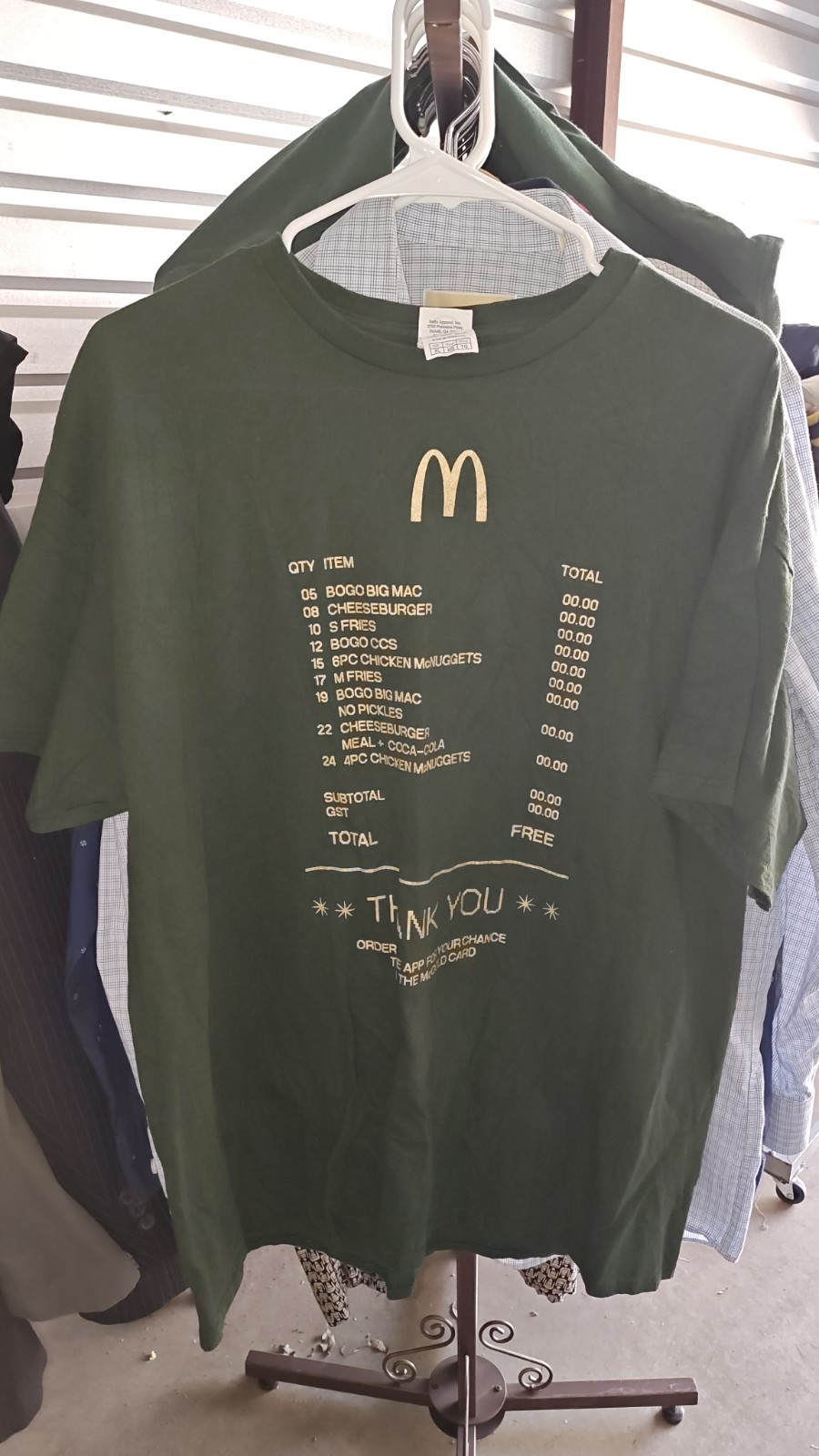 McDonald's McGold Card Receipt Thank You Employee T-Shirt - Size XL gallery