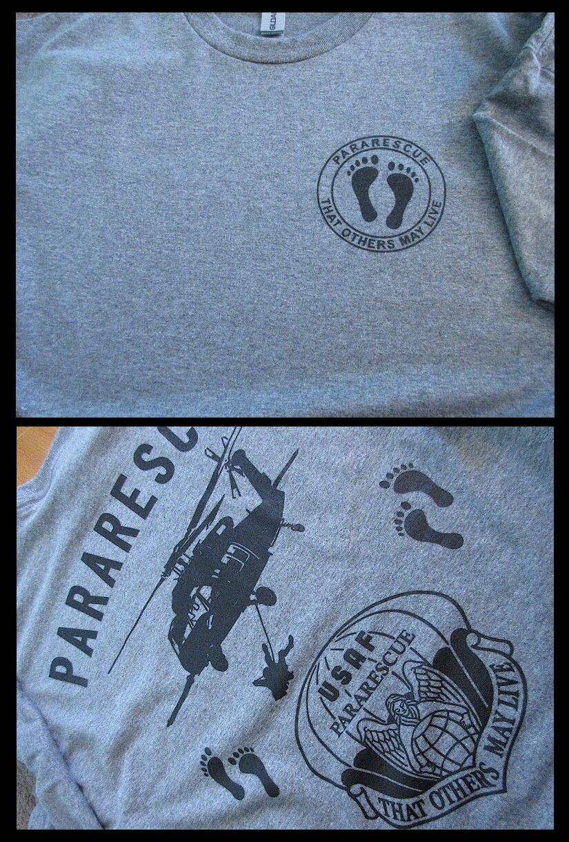 PARARESCUE That Others May Live USAF Silk Screen T-Shirt LARGE Cotton Morale US gallery
