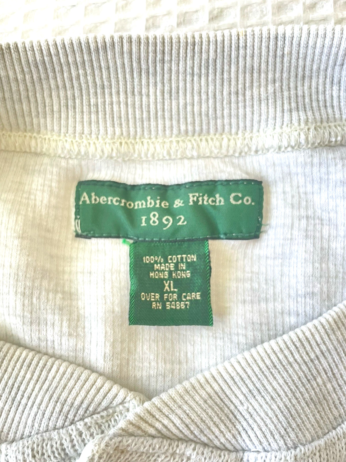 VTG Abercrombie & Fitch Mens Size XL Shirt Ribbed Oversized Henley Sport Jersey gallery