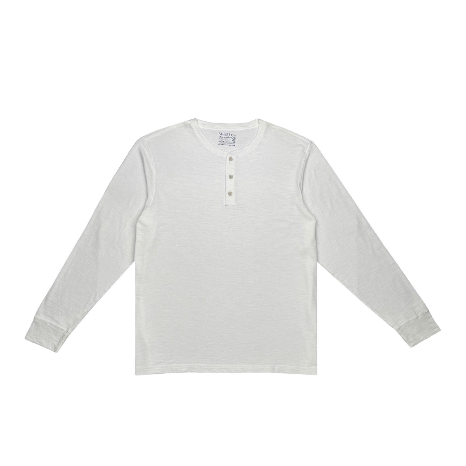 FAHERTY Men’s Slub Cotton Henley Long Sleeves Tee Retail: $98