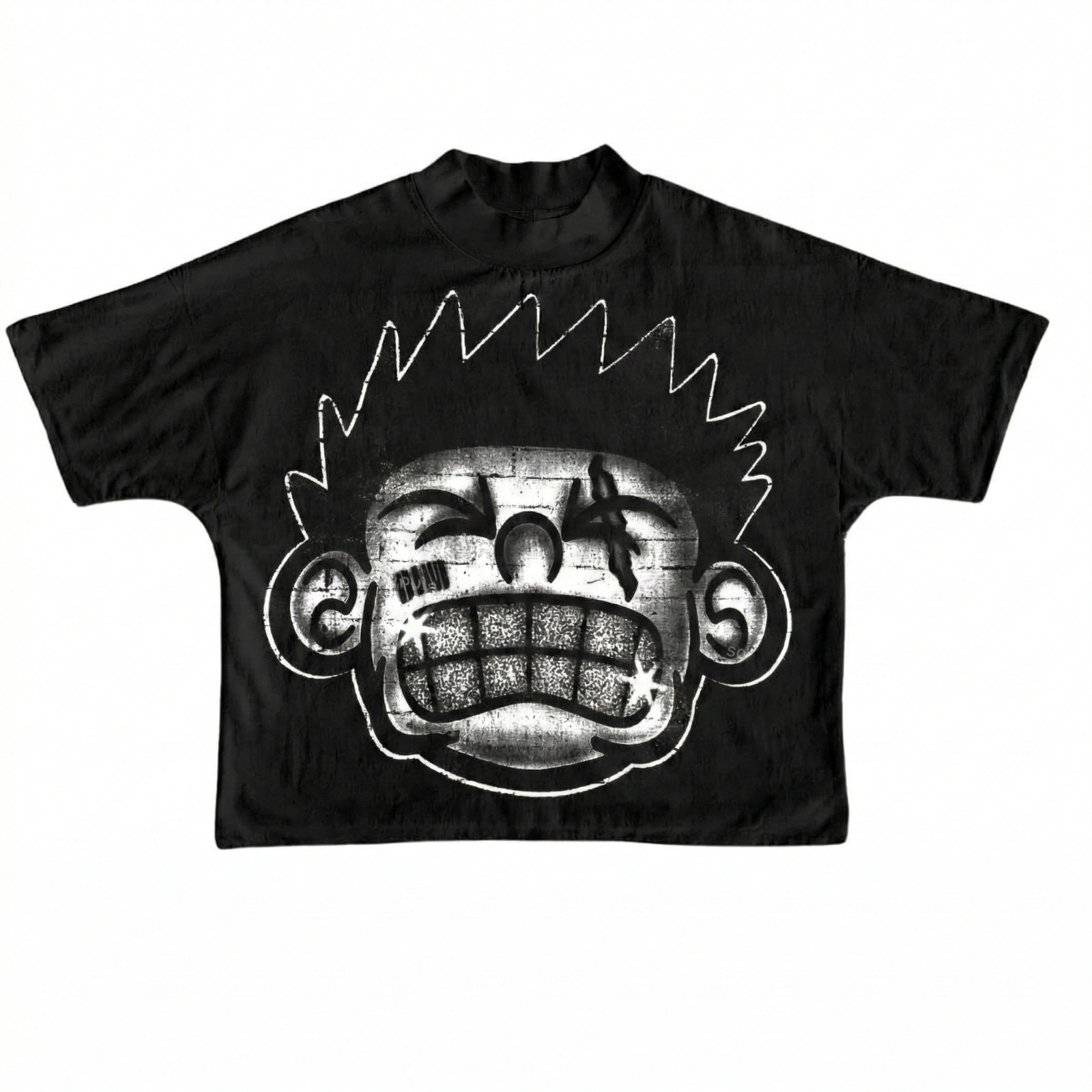 Streetwear Graphic Tee Black Men Vintage Hip Hop Punk T-Shirt Grunge Y2K Aesthet