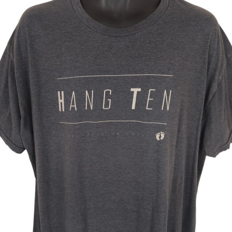 Hang Ten T Shirt Mens Size 2XL Gray Surfing Surfer