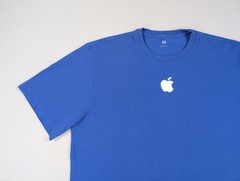 Apple Computer Shirt Adult Extra Large Tall Blue Center Logo Pique Cotton Y2K