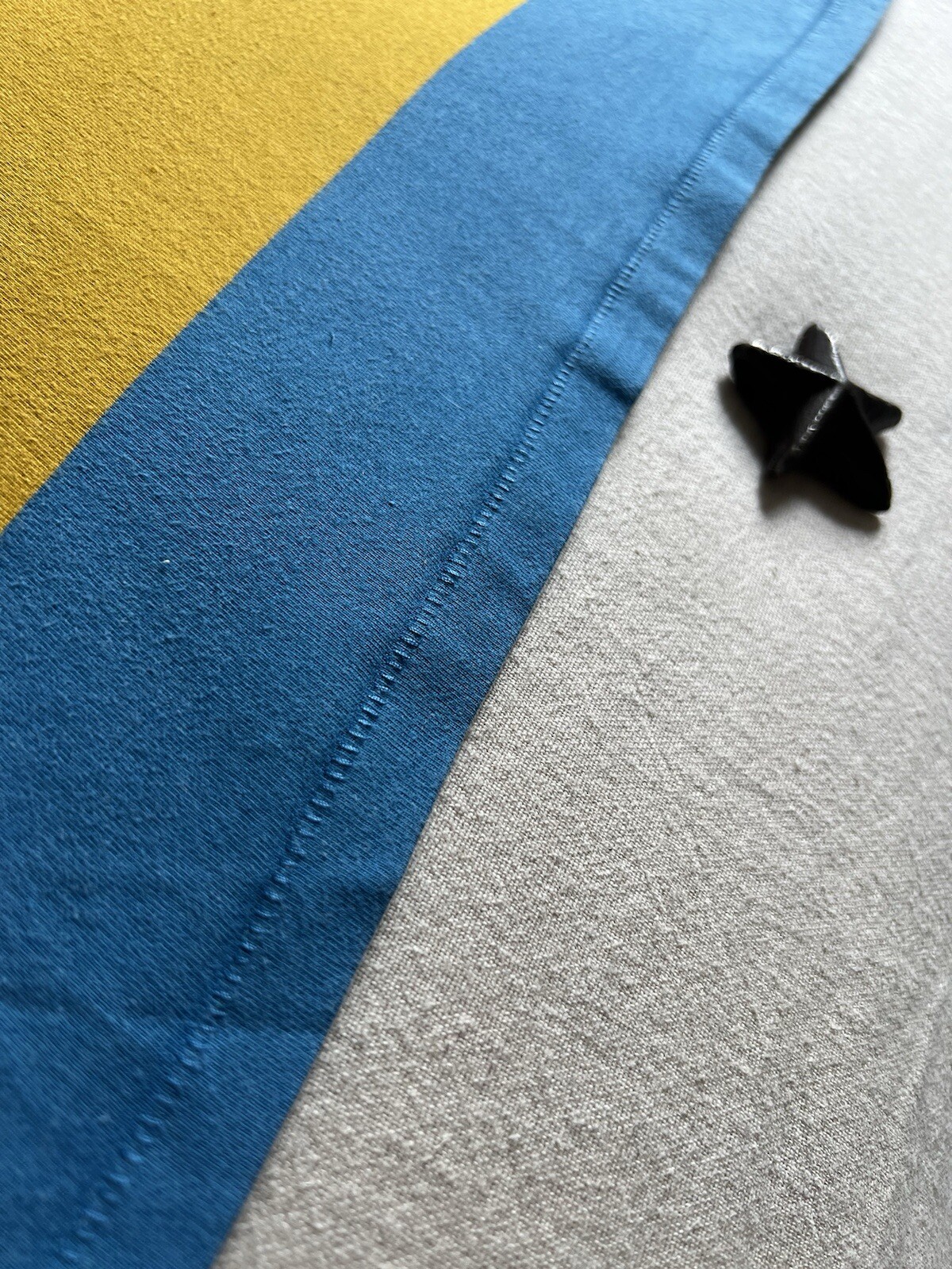 LVC T-Shirt M 50s Single Stitch Levi’s 2015 Wide Stripe Pocket Rare Blue Yellow gallery