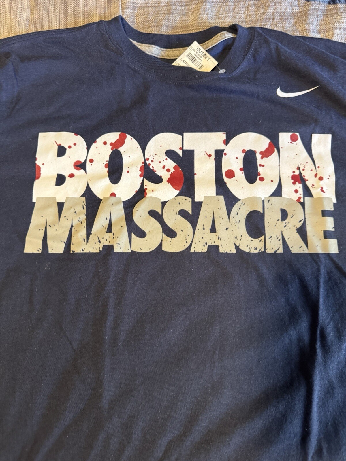 RARE New York Yankees Nike Boston Massacre Shirt BANNED BRAND NEW WITH TAG LG gallery