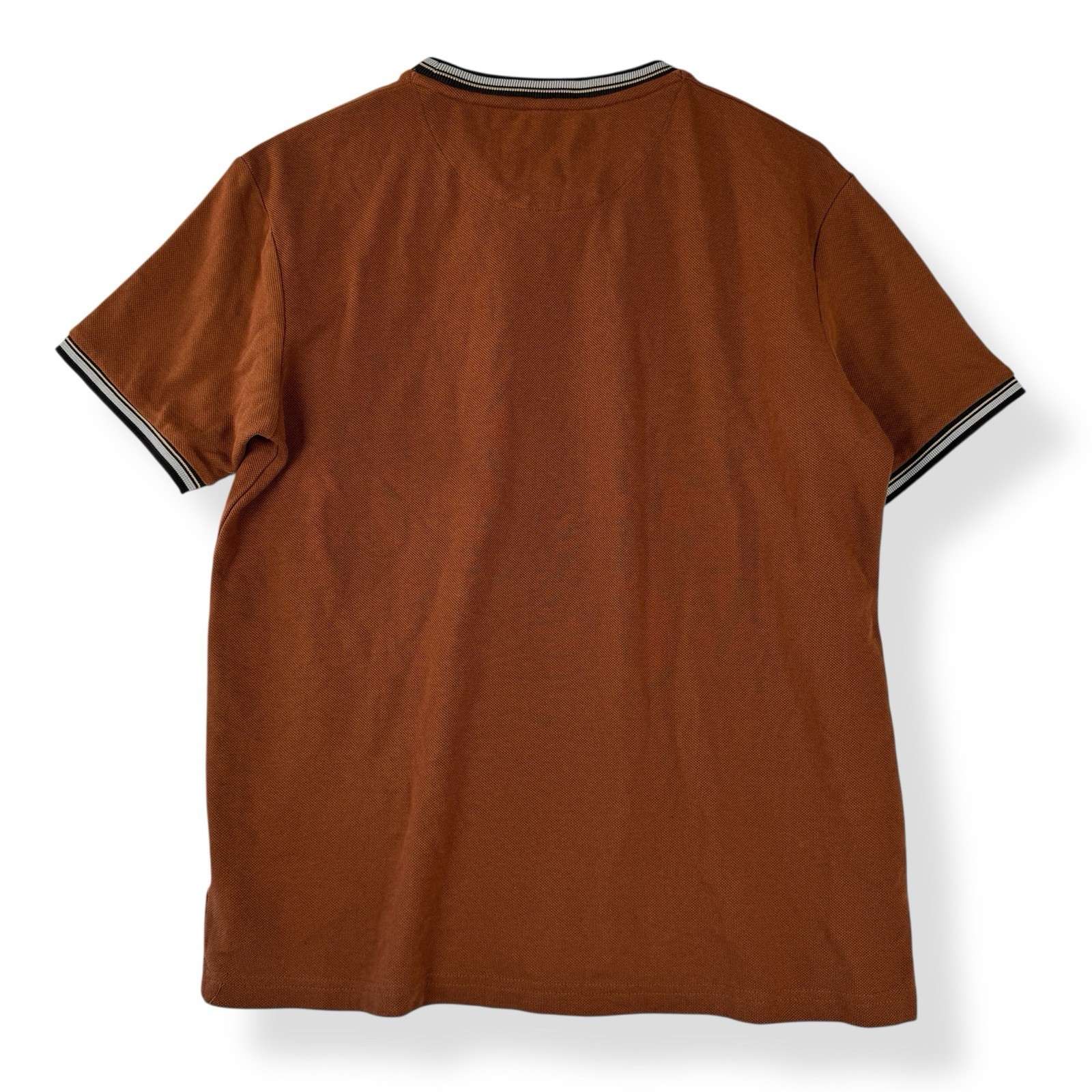 Denim & Flower Shirt Mens Medium M Solid Brown Contrasting Trim gallery