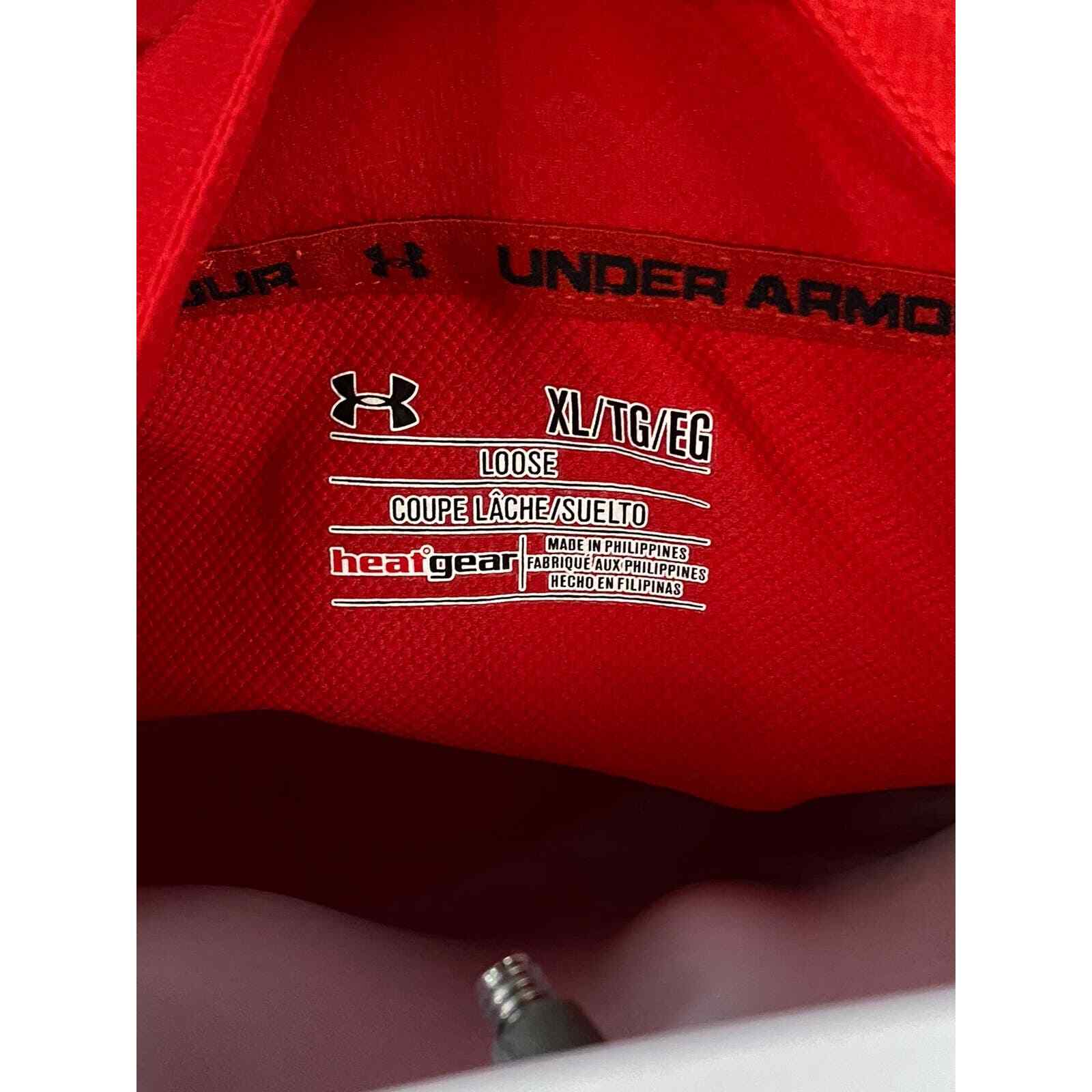 Under Armour XL Mens Loose Fit Red 1/4 Zip Utility Short Sleeve Pullover Jacket gallery