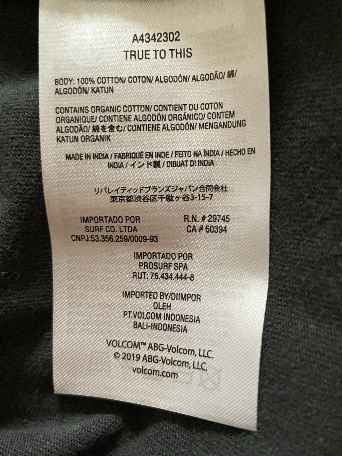 VOLCOM* NWT* Dark Gray ‘True To This’ Men’s Tee Size Small gallery