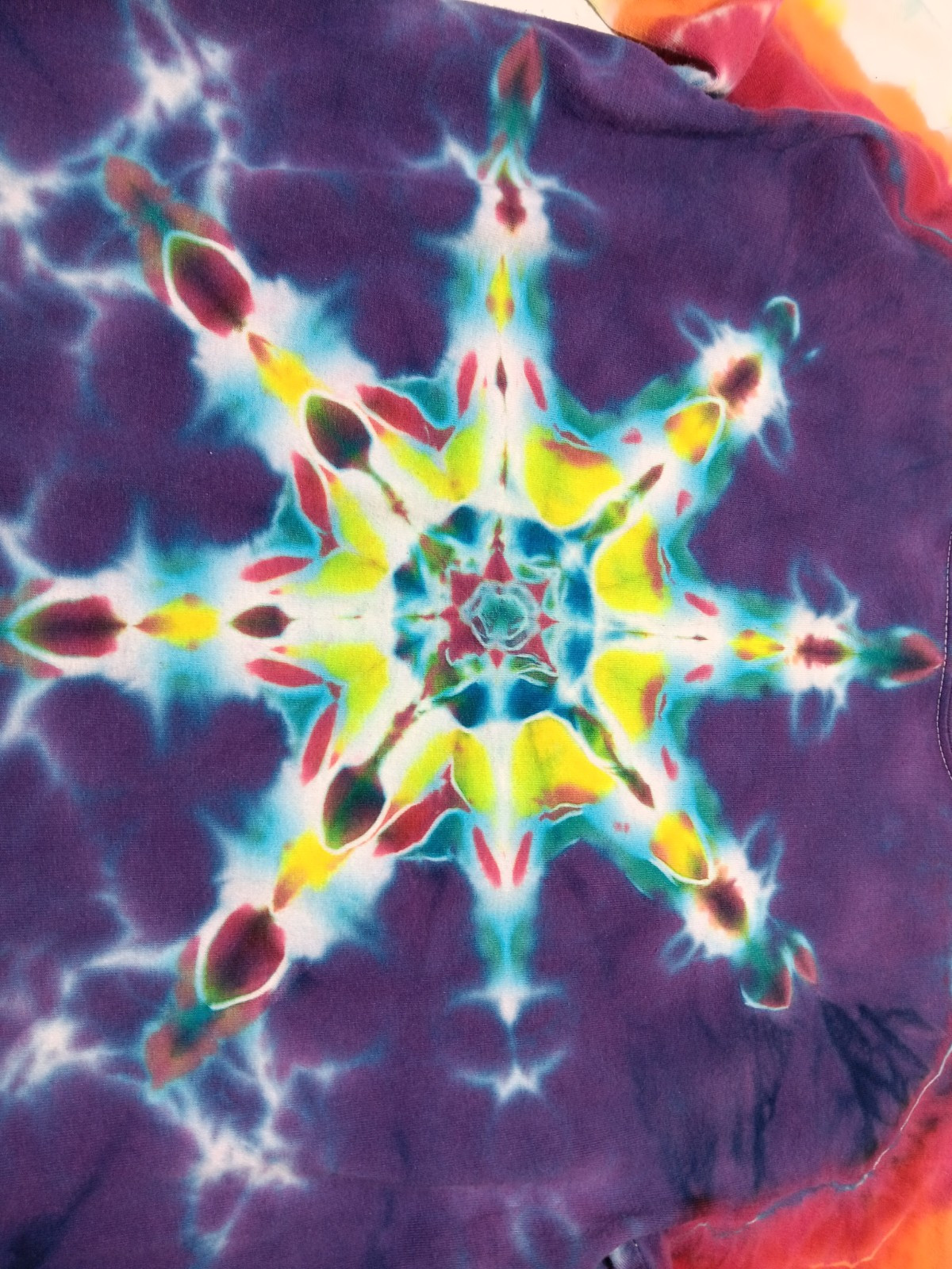 Vintage 90s Deluxe Custom Tie Dye Longsleeve T-shirt Medium *See Measurements. gallery