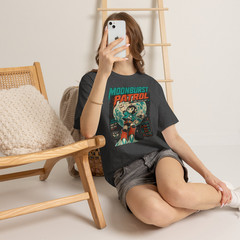 Moonburst Patrol Retro Robot Space Rescue Graphic T-Shirt